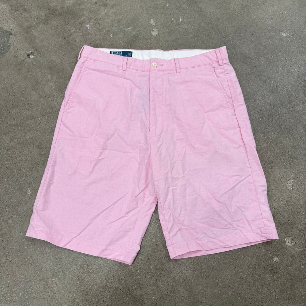 Vintage Polo Ralph Lauren Tall Preston Oxford Shorts Pink Cotton 36(Tag 35)